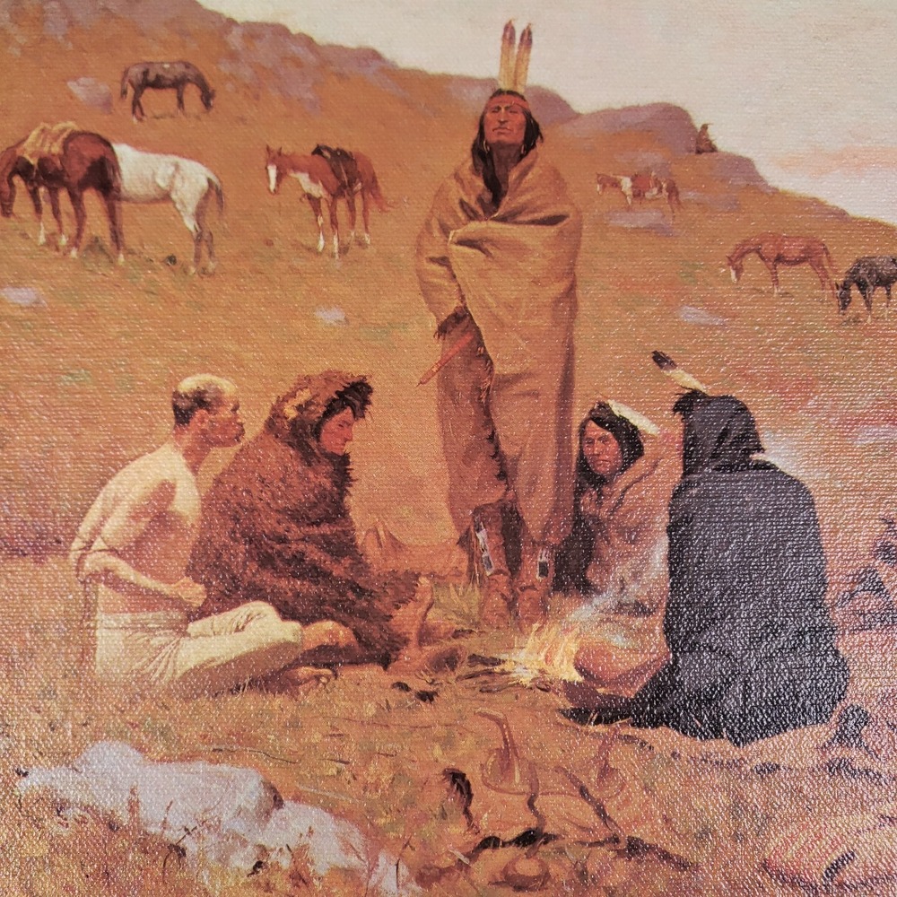 Frederic Remington Western Art Canvas Print 16x12 Brown - Picture 4 of 5